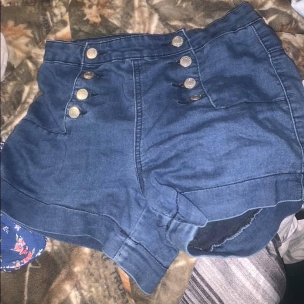 High waisted shorts.
